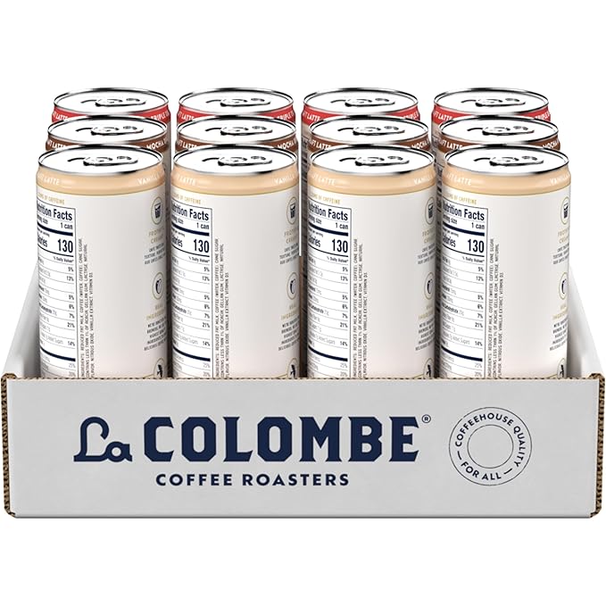 La Colombe Coffee, Draft Latte Variety Pack, 11 fl oz cans (Pack of 12), Includes Triple Latte, Vanilla Latte & Mocha Latte, Coffeehouse Quality, Ready-to-Drink, On-the-Go