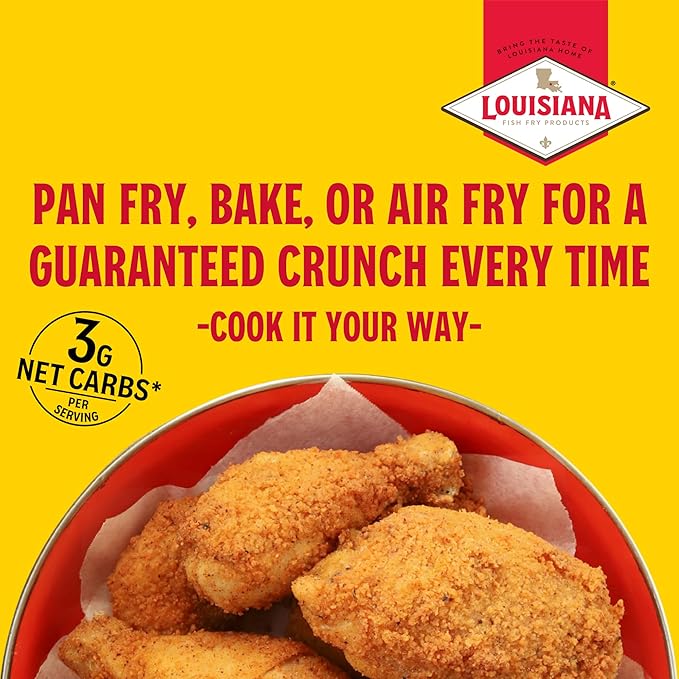 Louisiana Fish Fry Products Classic Fried Chicken Keto Seasoned Coating Mix ??5 oz, Pack of 6 ??Bake, Deep Fry, & For Use in Air Fryer ??Delicious & Crunchy Texture
