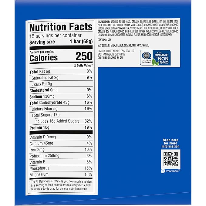CLIF BAR - Protein Bars - Chocolate Chip - Made with Organic Oats - Energy Bars - Non-GMO - (15 Pack)