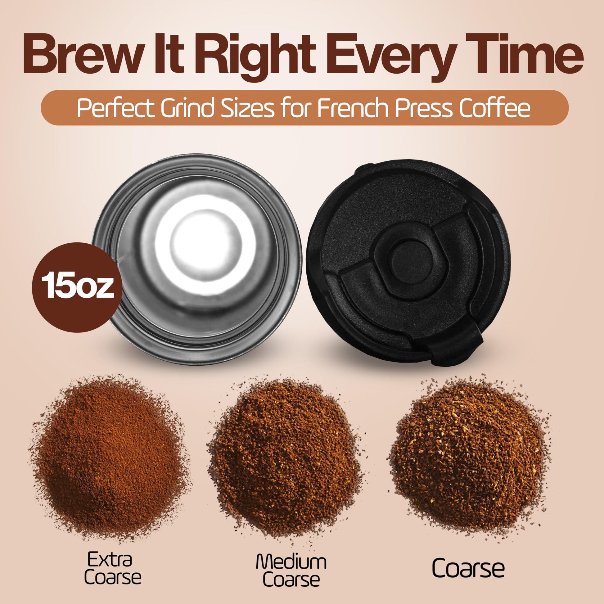 15oz Stainless Steel Travel French Press-Insulated Coffee Mug-Tumbler Black