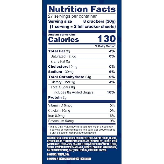 HONEY MAID Graham Crackers, Lunch Snacks, Party Size, 28.8 oz
