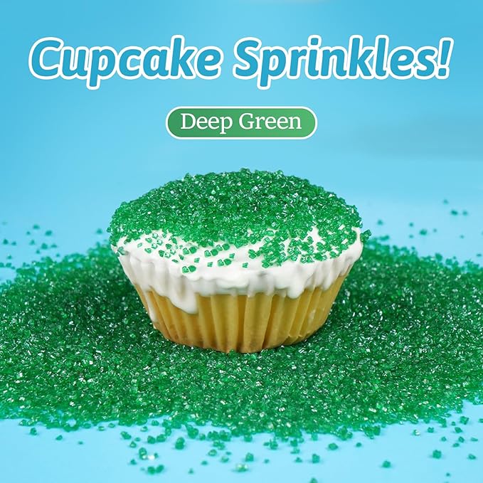Easter Green, Sanding Sugar Sprinkles, Food Grade, 150g, Green Sprinkles for Cake Decorating, Donut, Cupcake, Ice Cream, Wedding Party Supplies