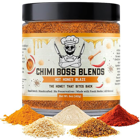 Chimi Boss Blends Hot Honey Seasoning, 6oz ??Sweet & Spicy Dry Rub for Grilling, Smoking & BBQ ??Gourmet Small-Batch Spice Blend for Chicken, Pork, Ribs & Vegetables ??Made in USA