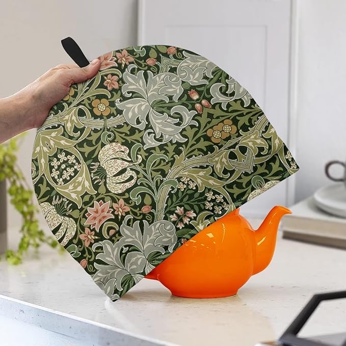Tea Cozy William Morris Art Print Creative Insulated Tea Cosy Extra Thick Home Kitchen Decoration Creative Gifts Dust Teapot Cover Kitchen Accessories for Travel