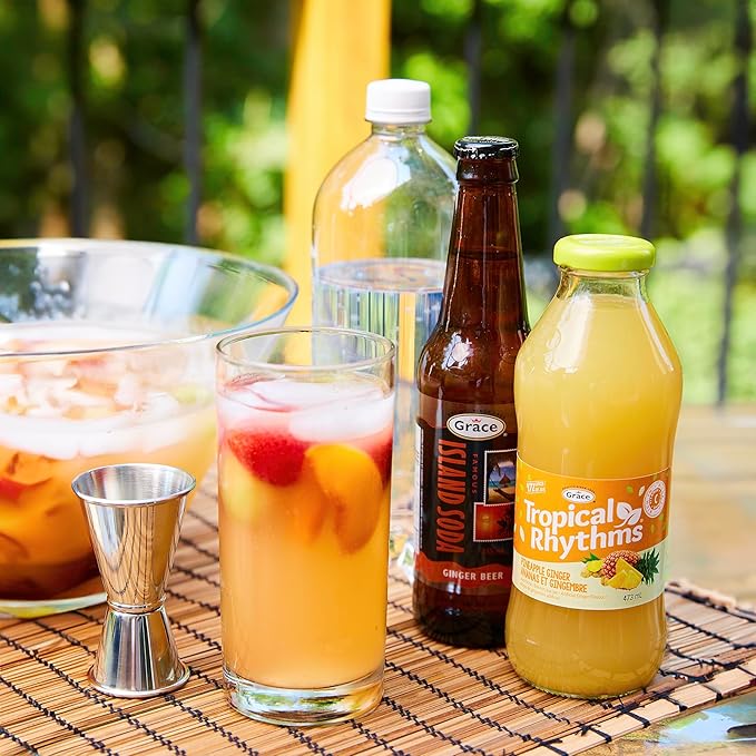 Grace Tropical Rhythms Ginger and Pineapple Juice 1 Liter (33.8oz) - 3 Cartons - Jamaican Fruit Juice