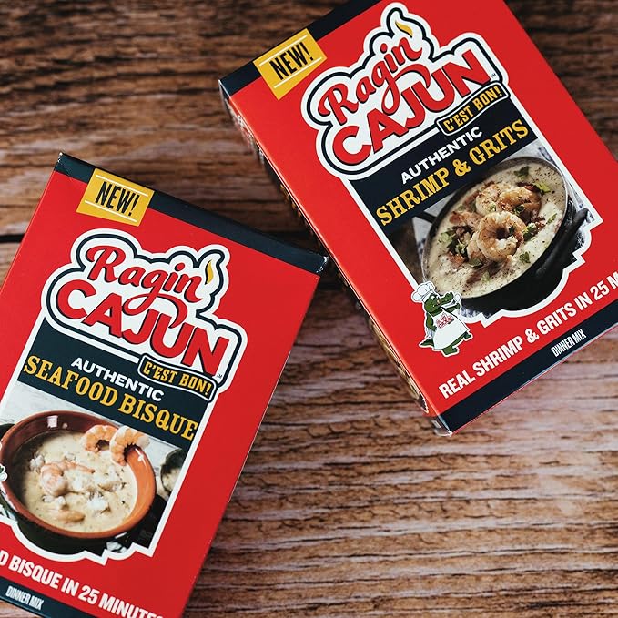 Ragin' Cajun Seafood Bisque Mix - 5 oz, Pack of 3, All Natural, No MSG - Authentic Louisiana Creole Soup for Shrimp & Crab, Ready in 25 Min