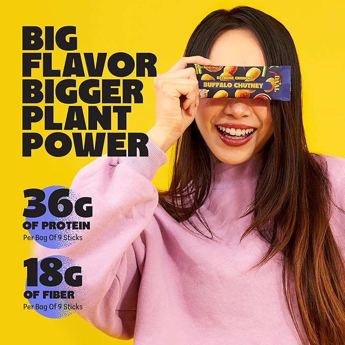 Daal By Keen Crunchy Mung Bean Snacks ??Buffalo Chutney ??Plant-Based Protein, High Fiber, Gluten-Free, Nut-Free ??Mix into Salads or Enjoy as an On-the-Go Snack ??1 Resealable Pack, 4.76 oz