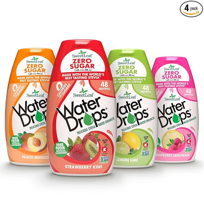 SweetLeaf Water Flavoring Drops - Stevia Water Enhancer, Sugar Free, Zero Calorie Water Additive for Flavor, Contains Monk Fruit Extract, Gluten Free, Keto Friendly - 1.62 Fl Oz (Variety Pack of 4)