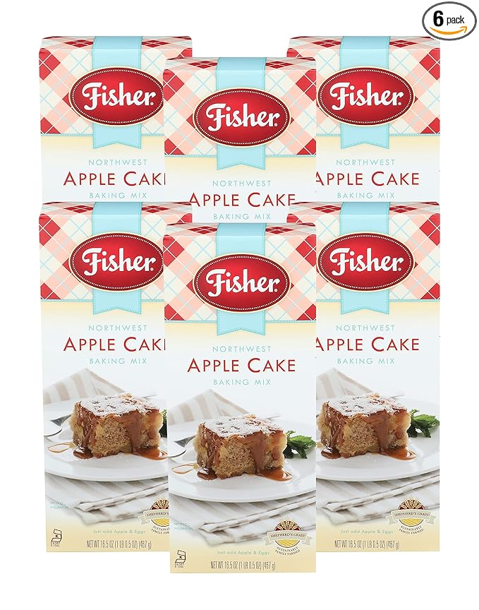 Fisher Northwest Apple Cake Mix, 16.5 OZ (Pack of 6)