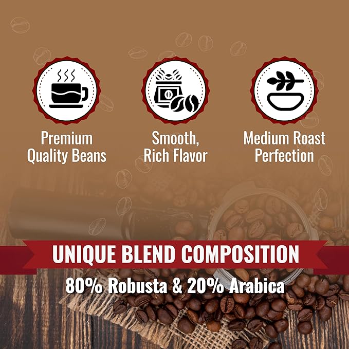 Birdee Vietnamese Coffee ??1 LB, Medium Roast Whole Bean, Arabica and Robusta, Hand-Picked, Resealable Bag, Smooth Flavor, Low Acid, High Caffeine, Single-Origin