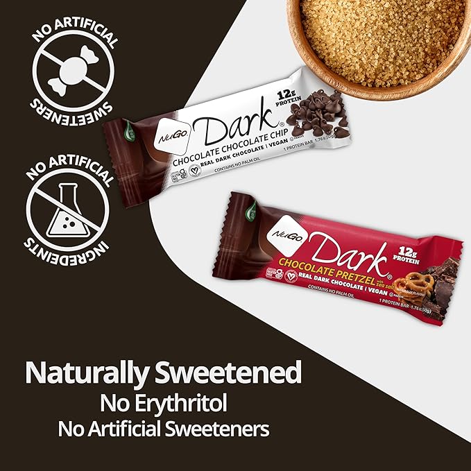 NuGo Dark Chocolate Coconut Box, 1.76 OZ (Pack of 12)
