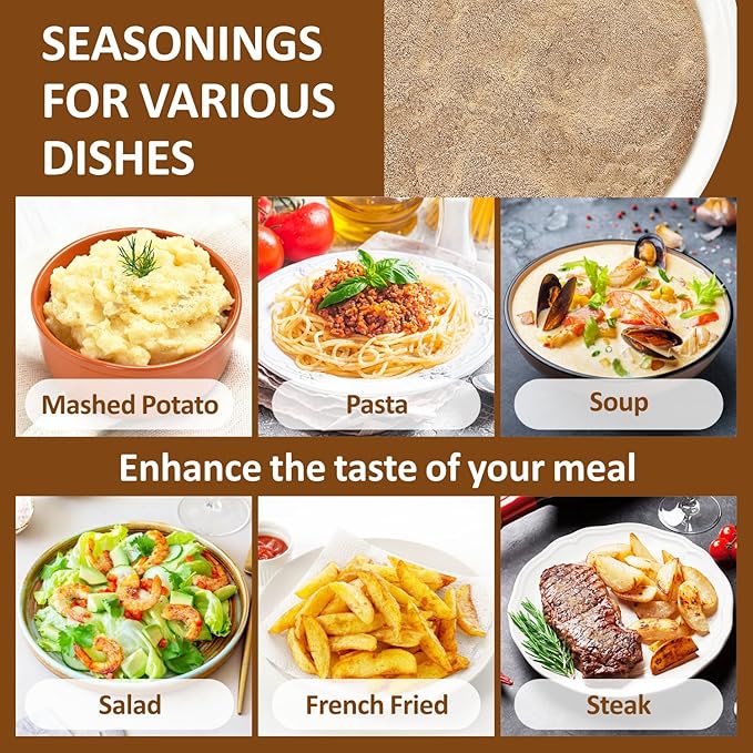 Yimi Onion and Mushroom Seasoning Mix, Umami Flavor, Finely Ground Powder for Soups, Stews, and Sauces and More, 8 oz