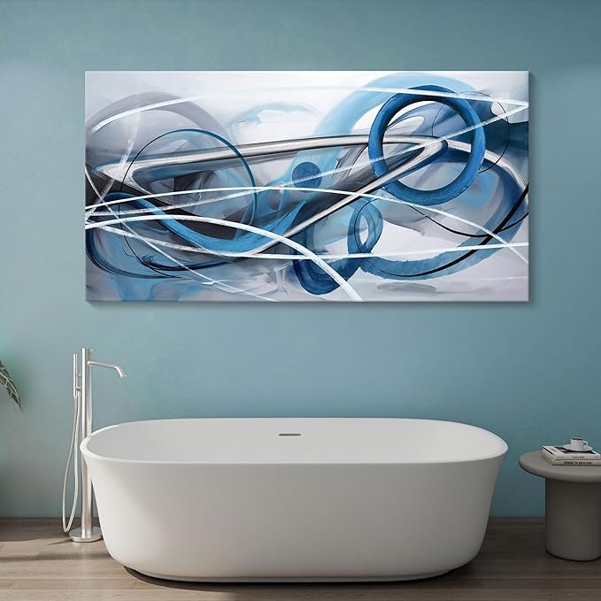 YDYSUNE Blue Abstract Wall Art Modern Canvas Wall Paintings Abstract Artwork for Living Room Pictures for Bedroom Wall Decor Office Home Decoration Size 29횞58IN