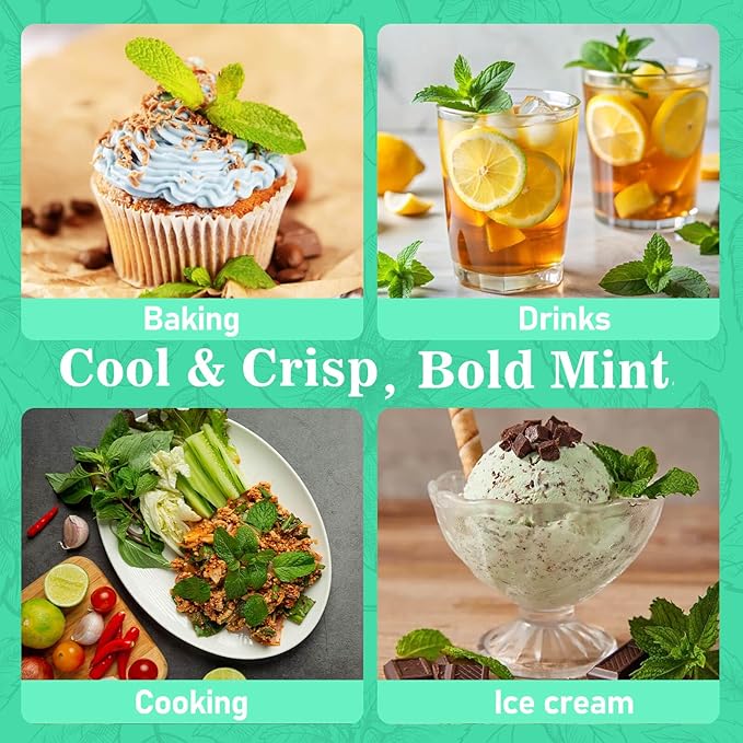 Rylenor 3 oz Peppermint Extract, Pure Mint Extract for Ice Cream, Baking, Drinks, Candy - Water-Soluble - Peppermint Flavoring Food Grade - Kosher, Keto Friendly, Sugar Free, Includes Measured Dropper