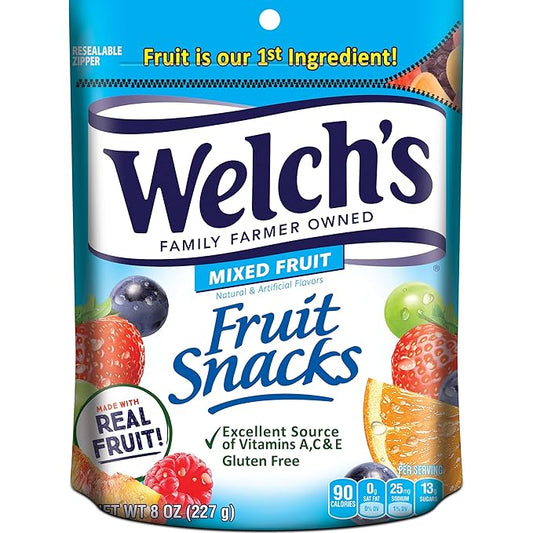 Welch's Fruit Snacks, Mixed Fruit Snack Pack, Gluten Free, 8oz Snack Pack (Pack of 1)
