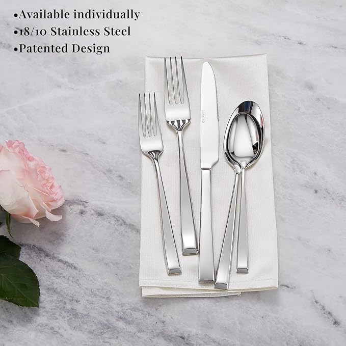 KEAWELL Premium Imperial 4-Piece 7.6 inch Spoon Set ??Heavy Duty 18/10 Stainless Steel Flatware with Smooth Rounded Edges, Dishwasher Safe for Sophisticated Dining (4, Dinner Spoons)