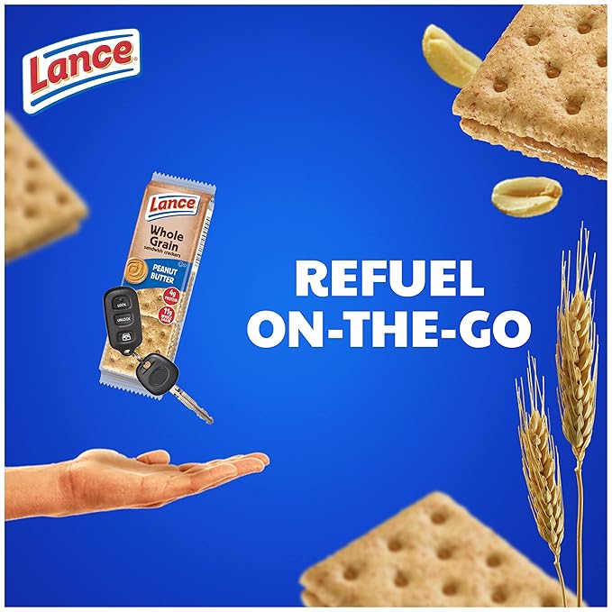 Lance Sandwich Crackers, Made with Whole Grain Crackers, Peanut Butter, 10 Individual Packs