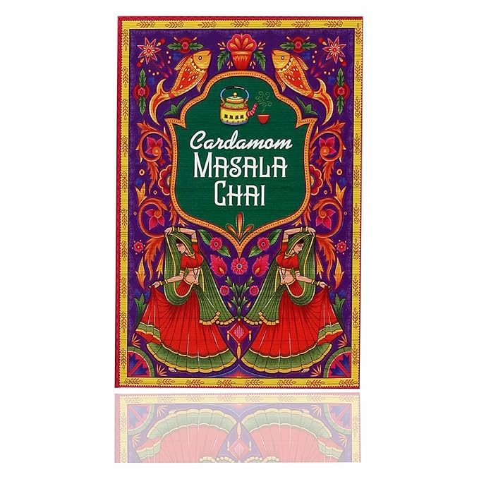 Sancha Tea Boutique, India Chai Collection Gift Box, Assorted Indian Masala Chai Teas, Cardamom/Ginger/Tulsi/Saffron, Variety Pack of 4 Loose Leaf Teas, 50g Each
