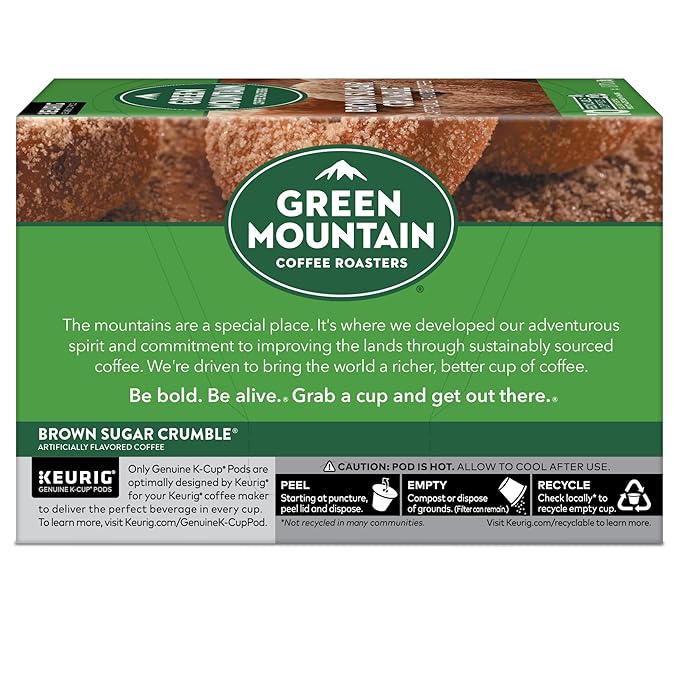 Green Mountain Coffee Roasters Brown Sugar Crumble Keurig Single-Serve K-Cup pods, Medium Roast Coffee, 60 Count (6 Packs of 10)