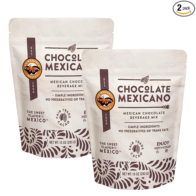 Mexican Hot Chocolate, 10 Ounce (Pack of 2), Authentic Mexican Style Hot Chocolate Mix with Organic Cacao Beans and Cinnamon by La Monarca Bakery