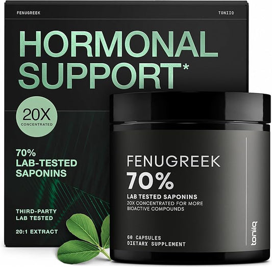 Fenugreek Capsules - Ultra High Potency 20:1 Extract with 70% Saponins - Highly Concentrated - Third-Party Lab Tested - 60 Capsules