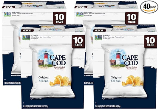Cape Cod Potato Chips Original, 1 Oz, 10 Ct (Pack of 4)