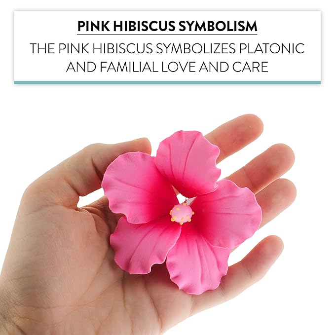 Global Sugar Art Hibiscus Sugar Cake Flowers, Hot Pink, Large, Hawaiian Cake Flower Large 3 Count by Chef Alan Tetreault