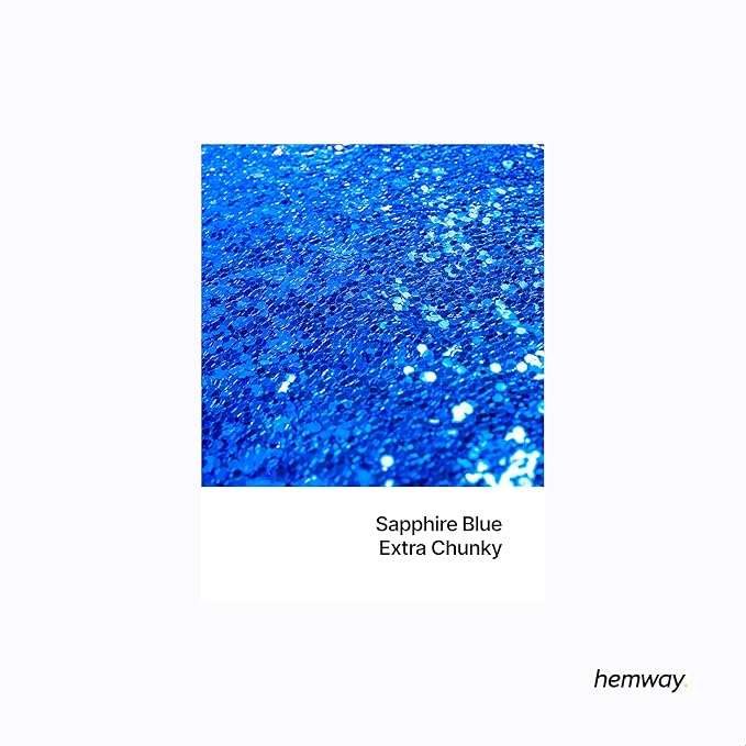 Hemway Premium Glitter Shaker - Sapphire Blue | 115g Extra Chunky Metallic Flake Sequins for Resin & Epoxy Crafts | Craft Supplies for Tumblers, Festival, Art