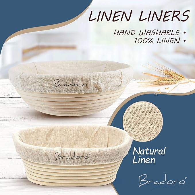 Sourdough Starter Kit ??Banneton Bread Proofing Basket Set with Sourdough Tools and Bread Making Accessories