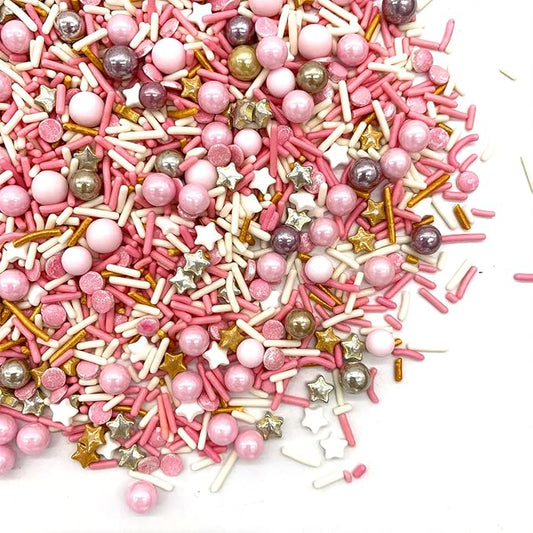 Rose and Gold Sprinkles Sugar Sprinkle Mix Pink Sprinkles Cake Decorations Cupcake Toppers Cookie Decorating Ice Cream Celebrations Shaker Jar Wedding Shower Party竊?20g/4.2oz竊?"<div>