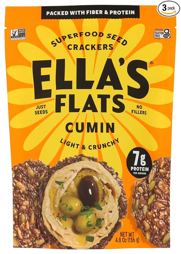 Cumin All Seed Savory Crisps – All Natural, Gluten Free, Good Source of Protein, High Fiber, Vegan and Keto Friendly (3 Pack)