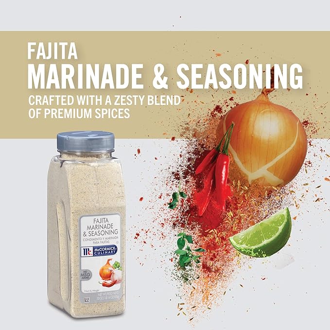 McCormick Culinary Fajita Marinade & Seasoning, 30 oz - One 30 Ounce Container of Fajita Seasoning Mix, Great on Meats and Latin-Inspired Flavors