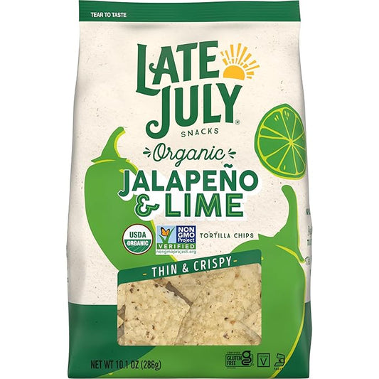 Late July Jalape챰o & Lime Organic Tortilla Chips, 10.1 Oz Bag
