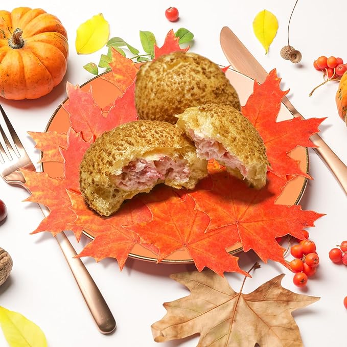 100 Pieces Parchment Fall Leaves Thanksgiving Cheese Paper Parchment Autumn Leaves Double Sided Decorative Paper 4 Inch Table Decorations for Thanksgiving Party Dinner Food Accessories
