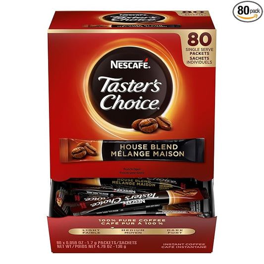 Nescafe Instant Coffee Packets, Taster's Choice Light Roast, 1.7 g Singles (Pack of 80)