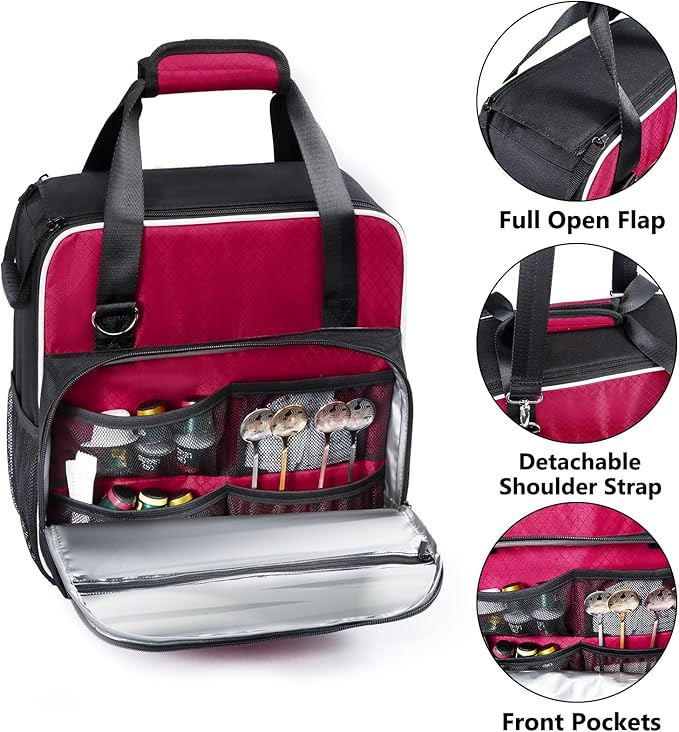 BAGSPRITE Coffee Maker Travel Bag Compatible with Keurig K-Express Coffee Maker, K-Iced Single Serve Coffee Brewer Carrying Case with Multiple Pockets for K-Cup Pods, Storage Bag With Shoulder Strap