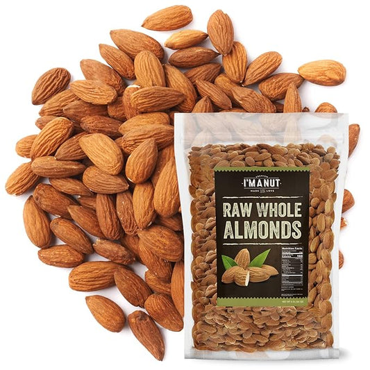 Raw California Almonds 64 oz (4 lbs) | Natural | Whole | Batch Tested Gluten & Peanut Free | No PPO | Non-GMO | No Herbicide | Healthy Protein boost | Premium Quality | for Snacking, Baking, Cooking