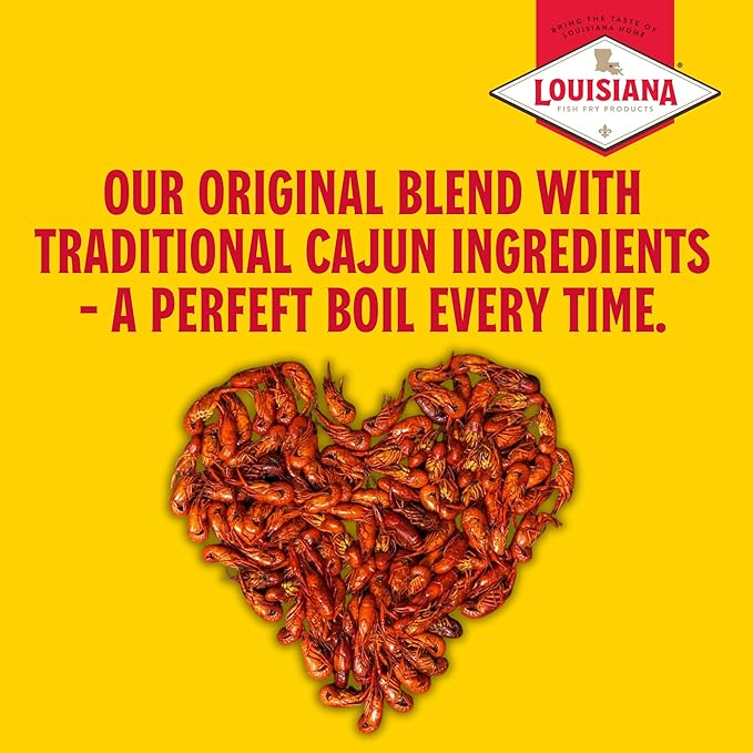 Louisiana Fish Fry Products Crawfish, Shrimp & Crab Boil Seasoning - Spicy & Delicious Seafood Powder Complete Seasoning - Low Salt Cajun Seasoning 16 oz (Pack of 4)