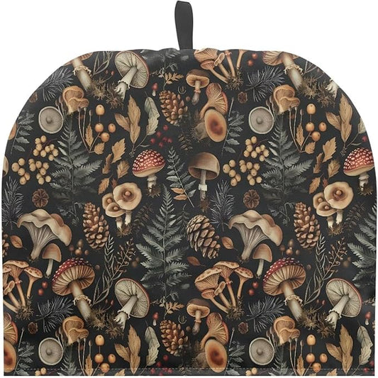 Mushroom Print Tea Cozy Cover Warmth Keep Tea Kettle Cover Teapot Cozy Tea Pot Cozies Heat Resistant Teapot Protector Home Kitchen Accessories D챕cor