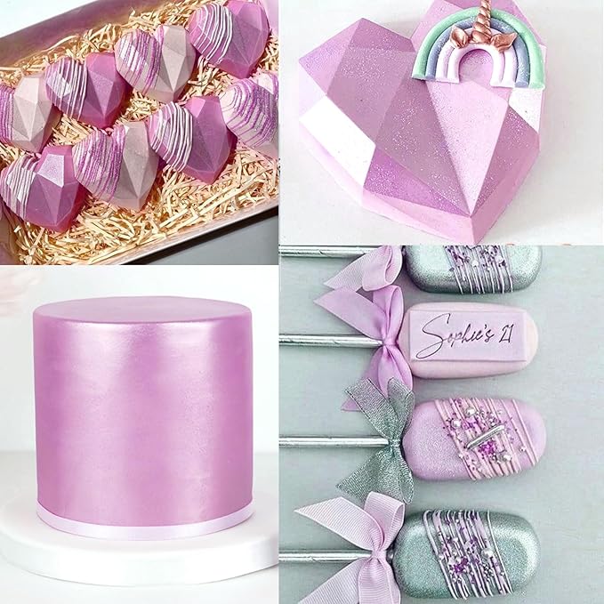 Hot Pink Edible Luster Dust for Cake Decorating ??10g Colaele Shimmering Edible Glitter Dust for Chocolates, Metallic Food Coloring Powder for Edible Glitter for Drinks Cocktails, No Gluten,Vegan