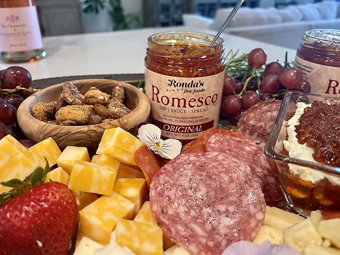 Romesco Dip, Spread, Topping & Sauce ??2CT 9.0oz Jars - Thick, Small-Batch Romesco with Almonds, Pure Olive Oil, Red Peppers, & Tomato ??Keto, Vegan, Gluten-Free Red Sauce for Fish, Meat, Veggies, & Chicken by Ronda?™s Fine Foods