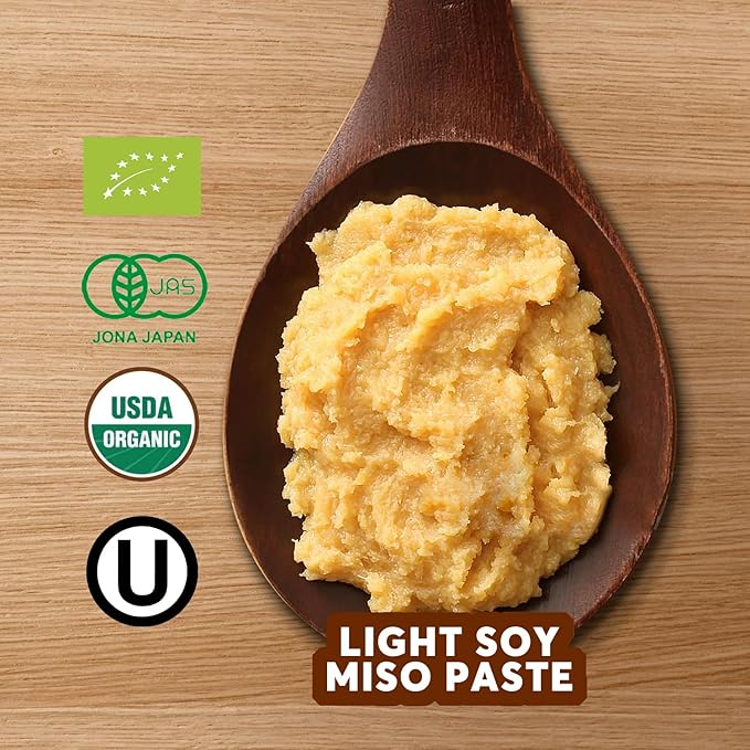 YUHO Organic Shiro Miso Paste, No GMO, NON-MSG, Japanese Style Instant Miso Soup, Gluten Free, Kosher, No Preservatives, Holiday Gift, Vegan 17.6 oz