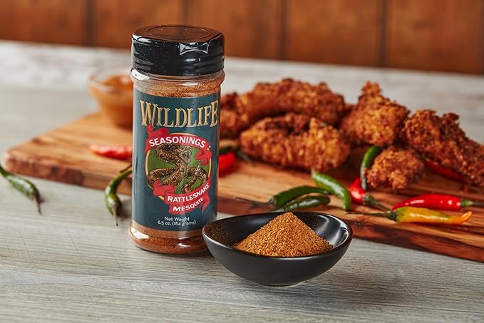 Wildlife Seasonings Rattlesnake Mesquite - Smoky and Bold Grill Seasoning for Steak, Pork, and Chicken, Perfect Dry Rub with Mesquite Flavor for Grilling or Sautéing