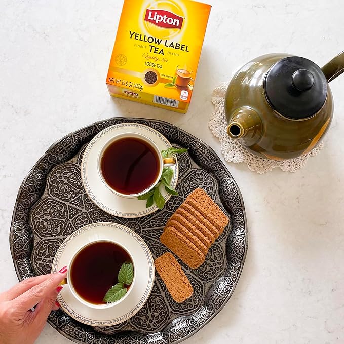 Yellow Label Black Tea | International Blend | Loose Leaf Tea | Black Tea | Compatible for Chai | 450 Grams (Pack of 1)