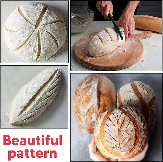Banneton Bread Proofing Basket 23 Piece Set, Round 9 and Oval 10 Inch Rattan Sourdough Baskets, Dough Scraper, Scoring Lame, Linen Bread Bag, Basket Liner, Bread Stencils