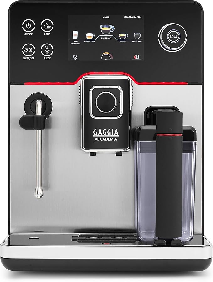 Gaggia Accademia Luxury Italian Fully Automatic Espresso Machine with 19 Customized drink settings,0.5 Liters,RI9782/46 Brushed Stainless