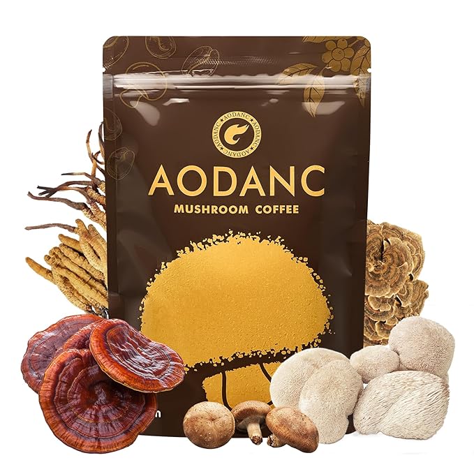 Mushroom Coffee is Produced in a US FDA-Registered Factory Mushroom Blend Instant Coffee for Energy Digestion and Immune Support 30 Servings Per Bag
