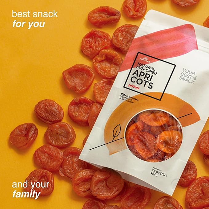 Arashan Apricots – Delicious Dried Apricot Fruit, MOST Delectable Dry Apricot In The World! Grown In The Ferghana Valley In Kyrgyzstan – Apricots Dried | Sundried, Pitted, No Sugar Added (1 LB)