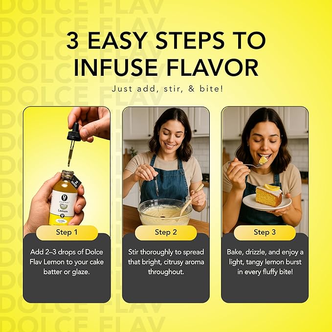 Lemon Flavor Concentrate for Food & Cosmetics ??2 Oz. Multipurpose Lemon Flavouring Oil for Lip Gloss, Pastries, & Candies in Glass Bottle ??Confection & Candy Flavoring Oils by Dolce Foglia (Keto)