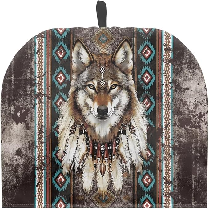 Aztec Western Wolf Insulated Teapot Cozies Dust Cover Tea Warmer to Keep Tea Warm, Kitchen Home Decro for Mom, Wife, Friends